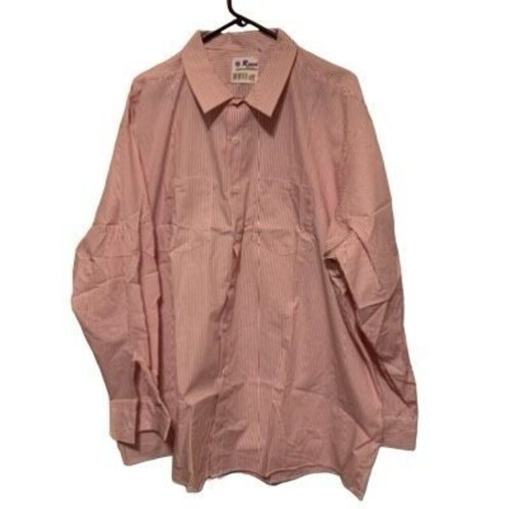 Vintage Rivco Size XXXL Long Red White Stripe Long Sleeve Button Shirt *New*